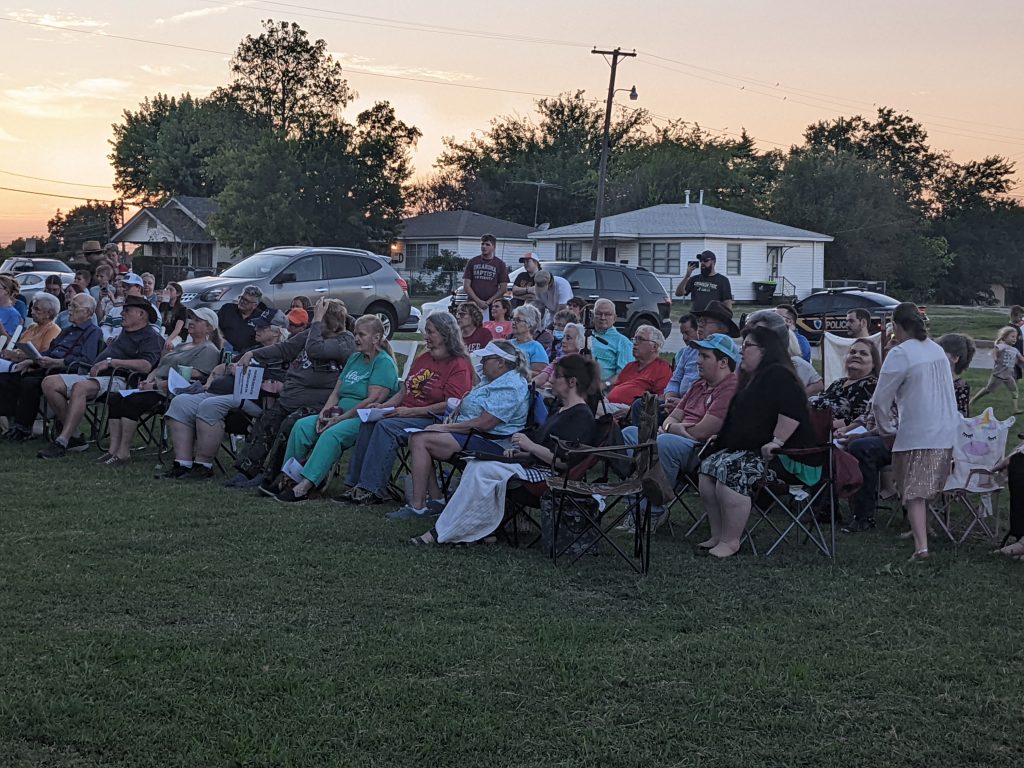 Crowd gathered at Frontier Days Gospel Sing Event. 